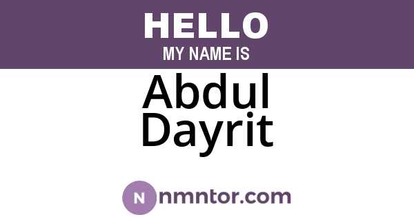 Abdul Dayrit