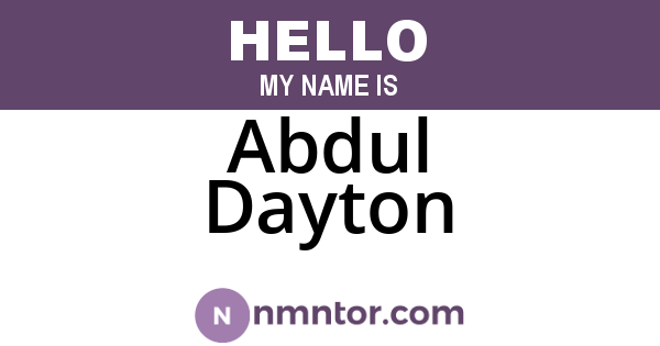 Abdul Dayton