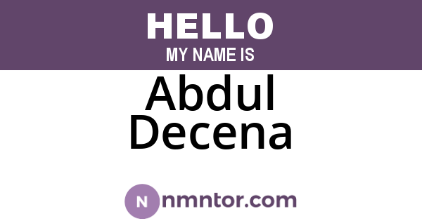 Abdul Decena