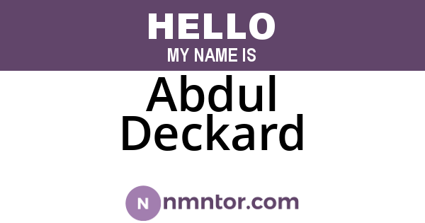 Abdul Deckard