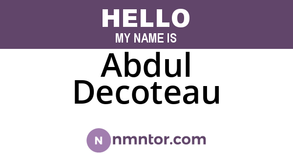 Abdul Decoteau