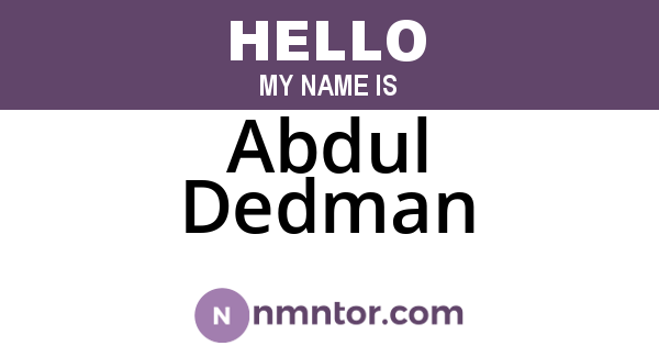 Abdul Dedman