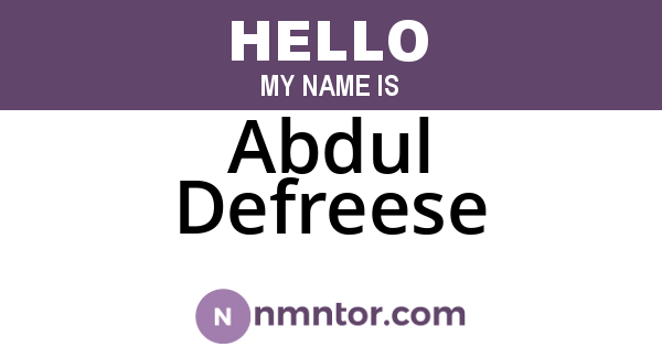 Abdul Defreese