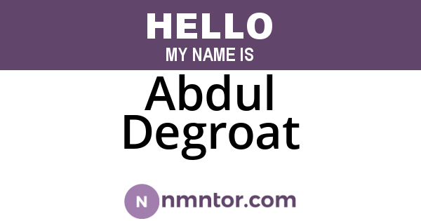 Abdul Degroat
