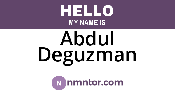 Abdul Deguzman