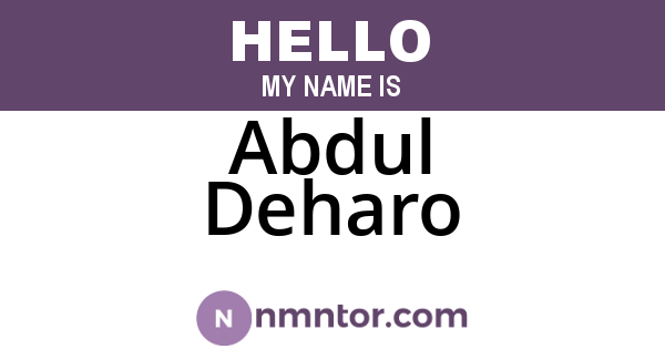 Abdul Deharo
