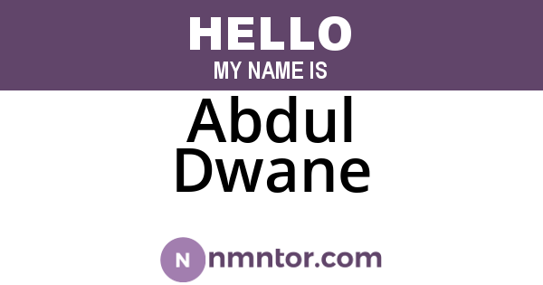 Abdul Dwane