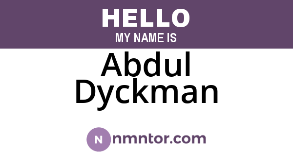 Abdul Dyckman