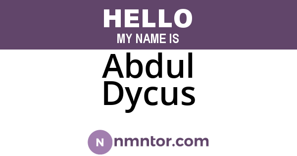 Abdul Dycus
