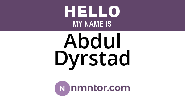 Abdul Dyrstad