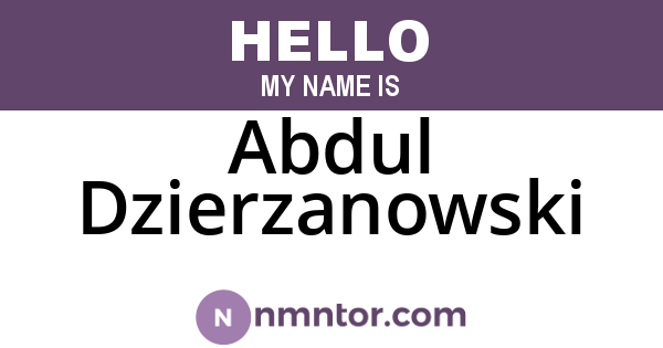 Abdul Dzierzanowski