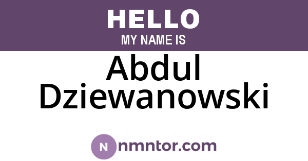 Abdul Dziewanowski