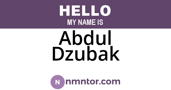 Abdul Dzubak