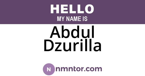 Abdul Dzurilla
