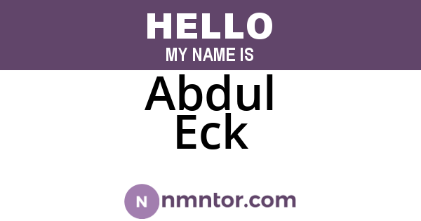 Abdul Eck