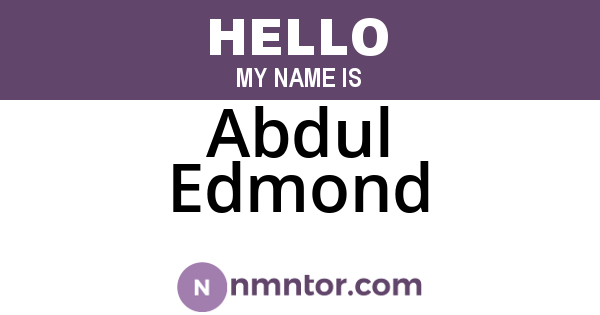Abdul Edmond