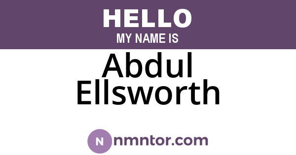 Abdul Ellsworth