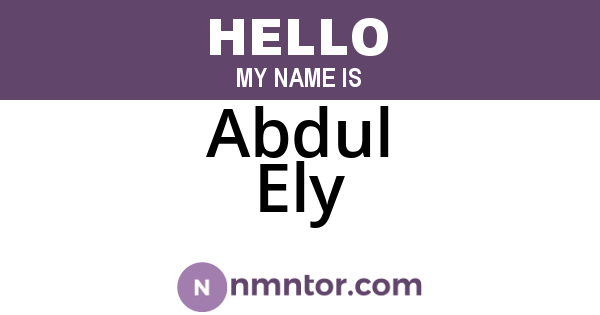 Abdul Ely