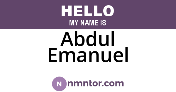 Abdul Emanuel