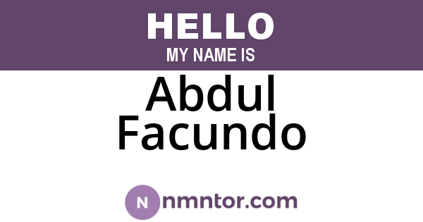 Abdul Facundo