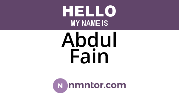Abdul Fain
