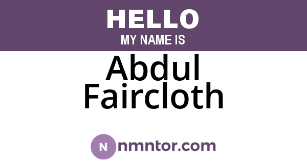 Abdul Faircloth