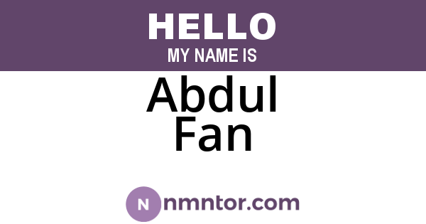 Abdul Fan