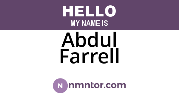 Abdul Farrell