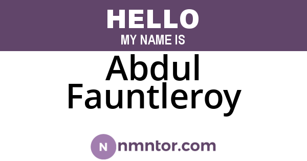 Abdul Fauntleroy