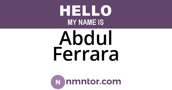 Abdul Ferrara