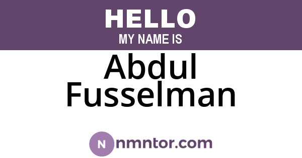 Abdul Fusselman