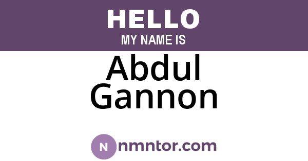Abdul Gannon