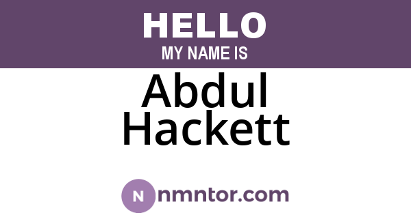 Abdul Hackett