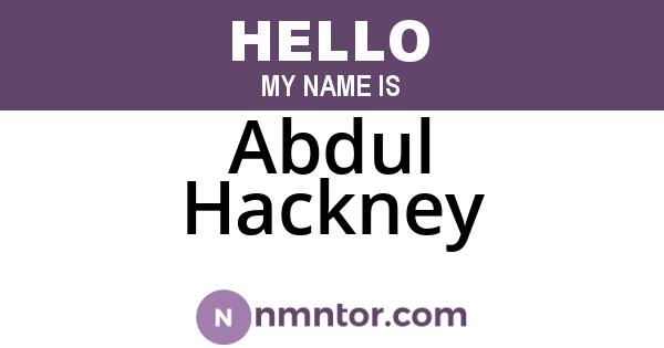 Abdul Hackney