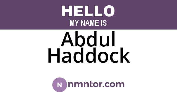 Abdul Haddock