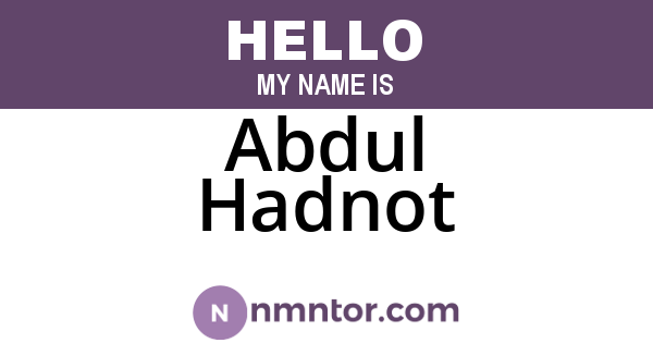 Abdul Hadnot