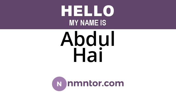 Abdul Hai