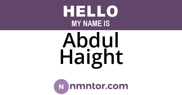 Abdul Haight