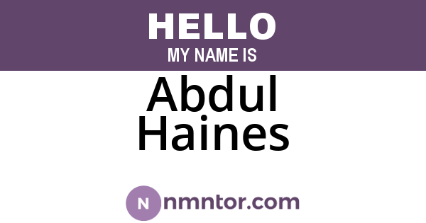Abdul Haines