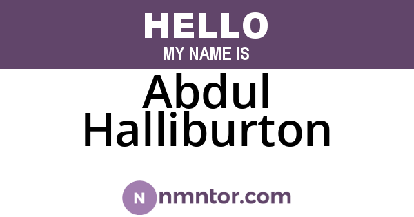 Abdul Halliburton