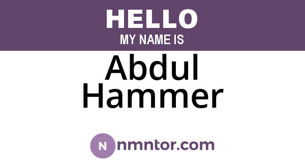 Abdul Hammer