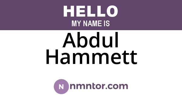Abdul Hammett