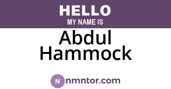 Abdul Hammock