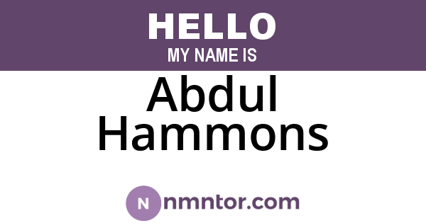 Abdul Hammons