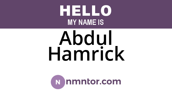 Abdul Hamrick