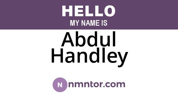 Abdul Handley