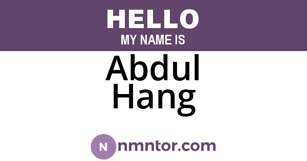 Abdul Hang