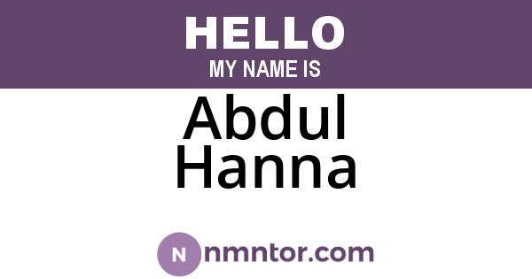 Abdul Hanna