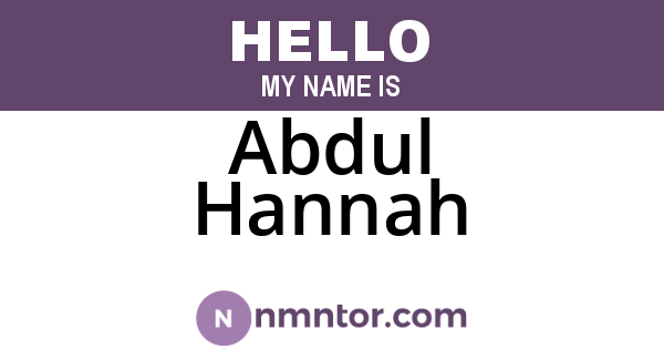 Abdul Hannah