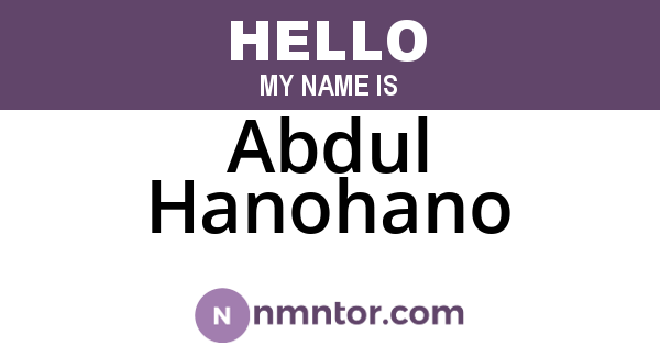 Abdul Hanohano